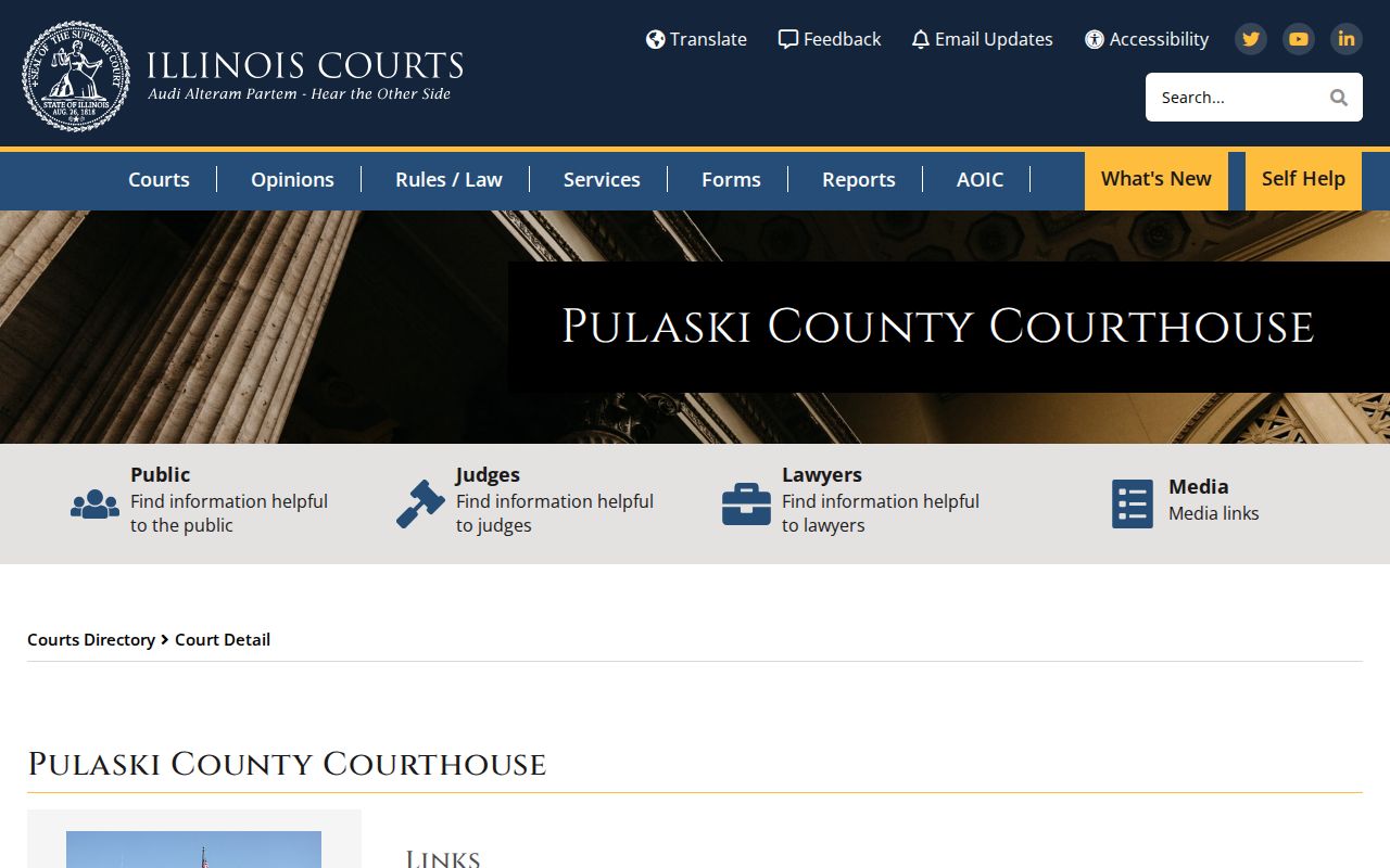 Pulaski County criminal court courthouse information