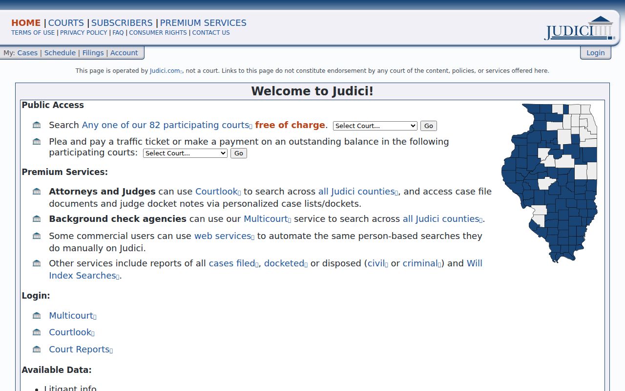 Pulaski County criminal court case search through Judici