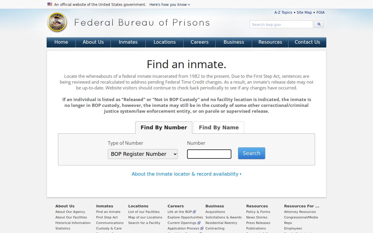 Pulaski County criminal history federal inmate locator