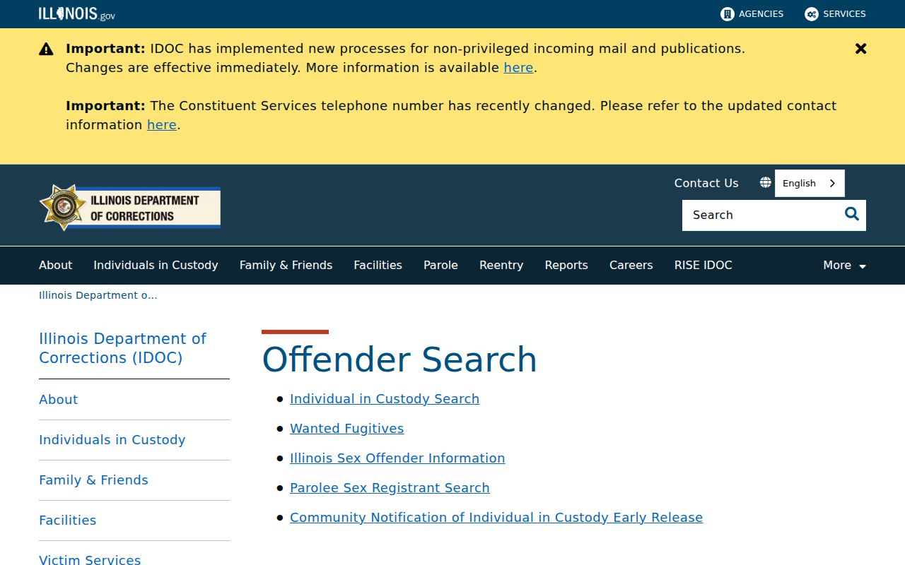 Pulaski County criminal history IDOC custody search