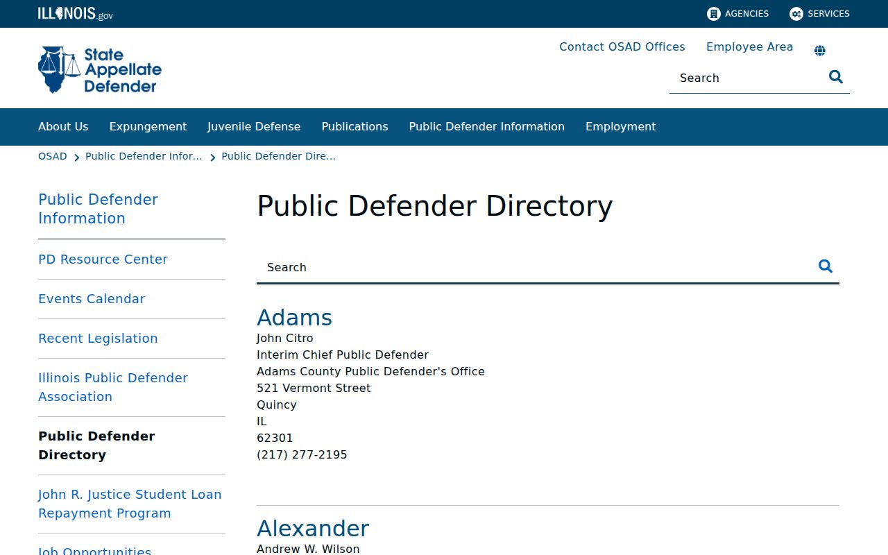 Karnak criminal records public defender directory