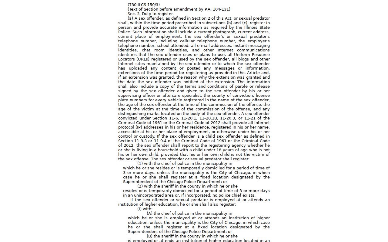 Karnak criminal records registration procedure