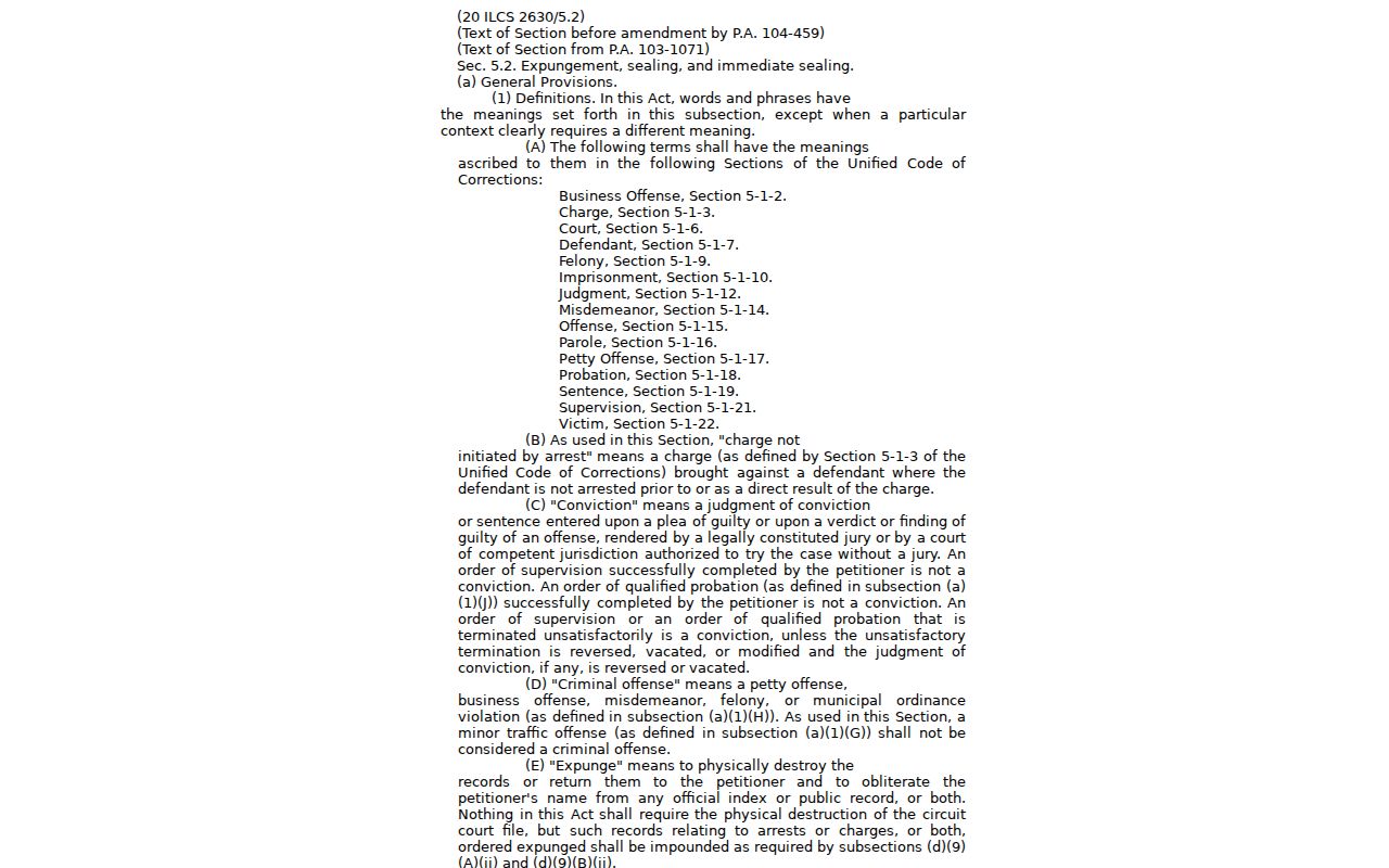 Mound City criminal records expungement and sealing